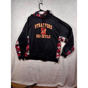 Stratford Red Devils Hoodie Mens Red Fleece PulloverHooded Sweatshirt Xl Size